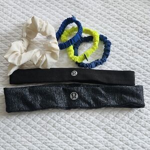lululemon athletica White, Black, Navy, Neon Yellow Hair Accessories Set